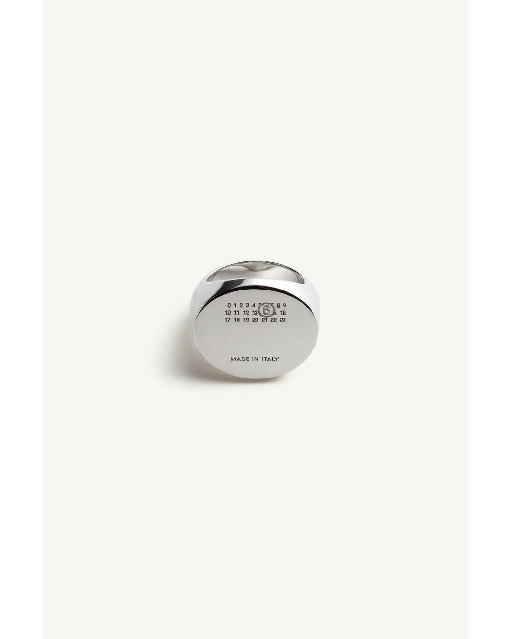 MM6 by Maison Margiela White Numeric Signet Ring