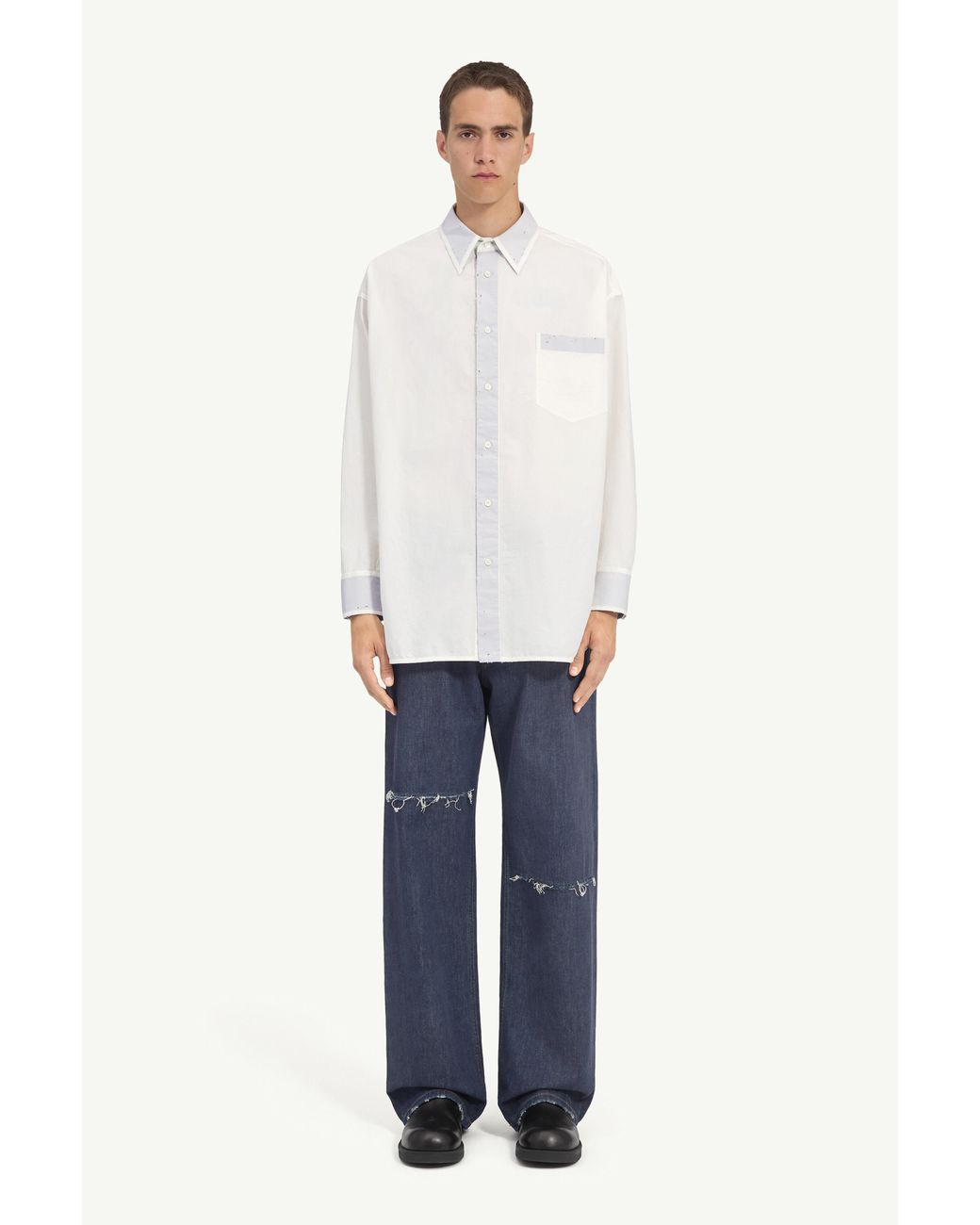 MM6 by Maison Margiela White Cotton Poplin Shirt for men