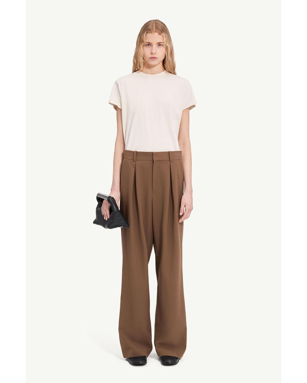 MM6 by Maison Margiela Brown Mannequin Label Wool Blend Pleated Trousers