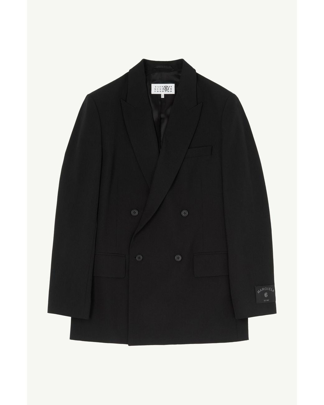 MM6 by Maison Margiela Black Wool Blend Suit Jacket