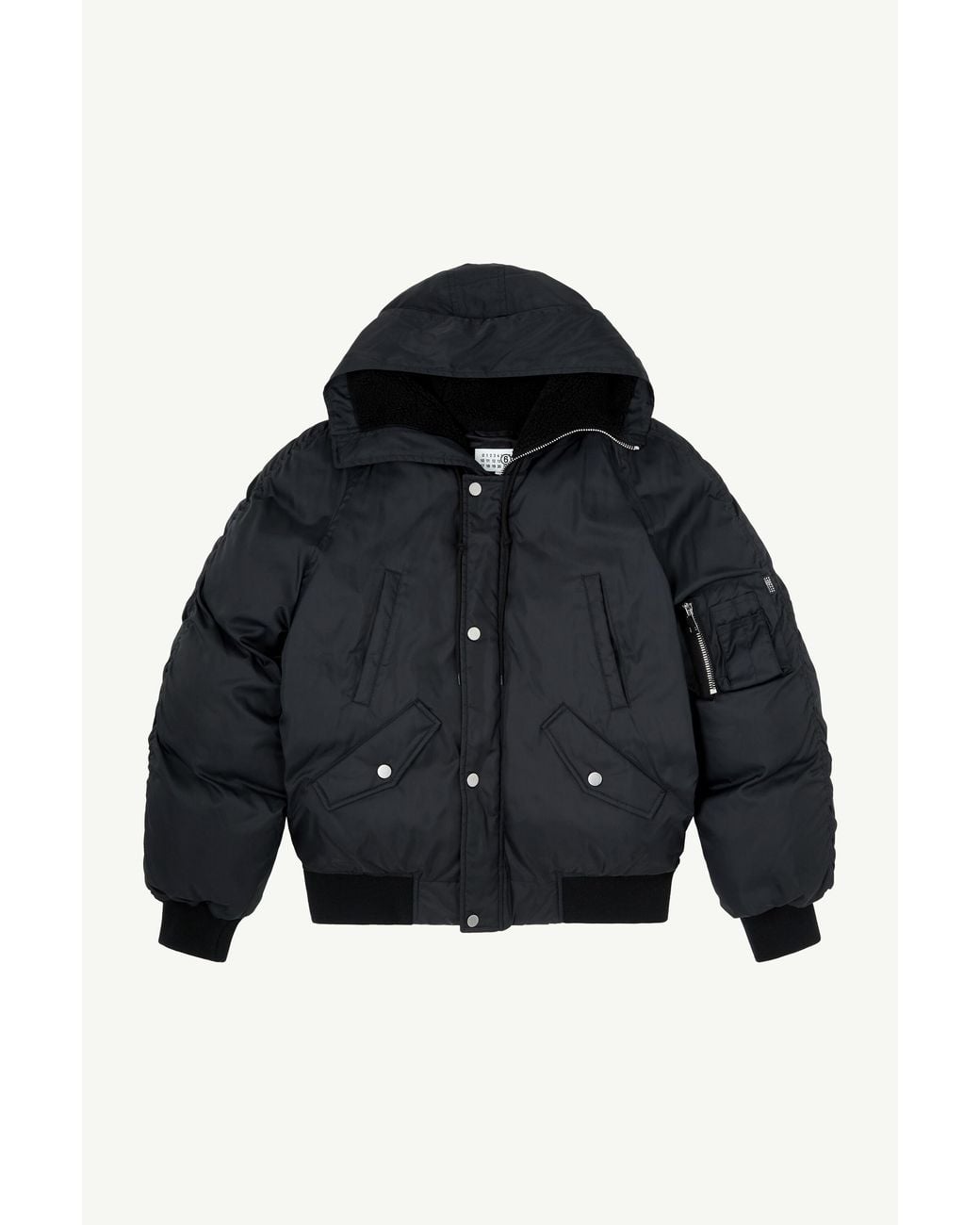 MM6 by Maison Margiela Blue Hooded Bomber Jacket for men