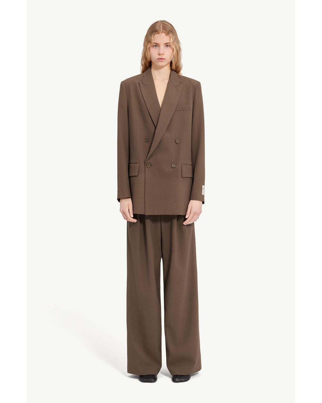 MM6 by Maison Margiela Brown Wool Blend Suit Jacket