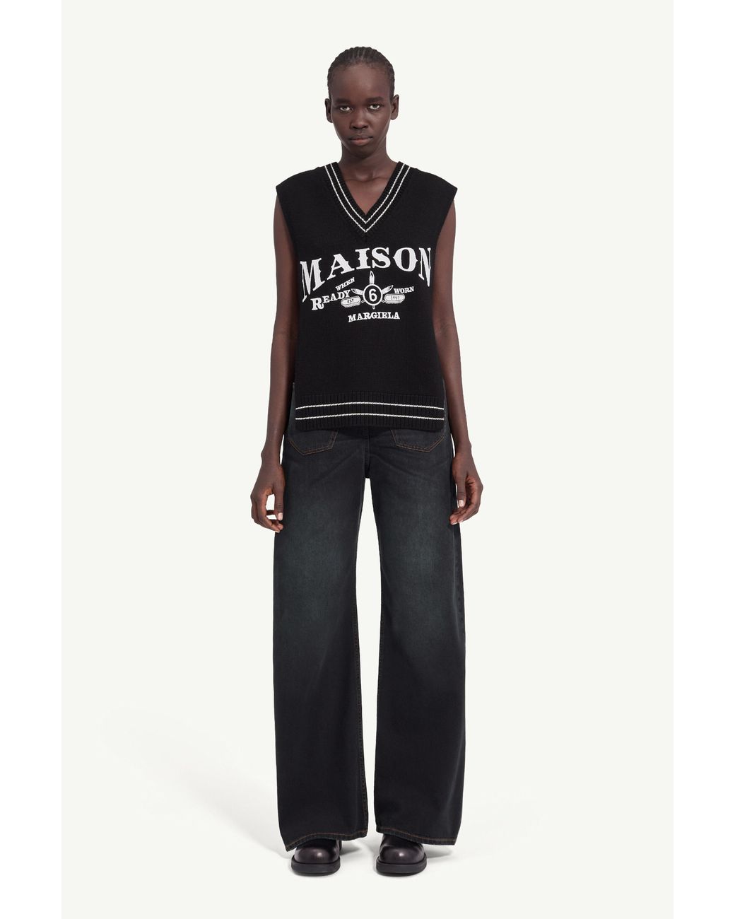 MM6 by Maison Margiela Black Wool Sweater Vest