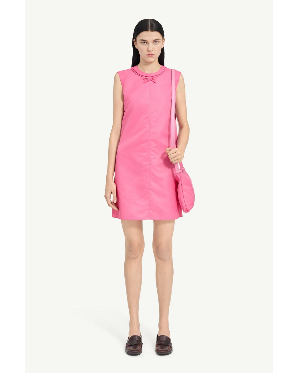 MM6 by Maison Margiela Pink Bow-Detail Mini Dress