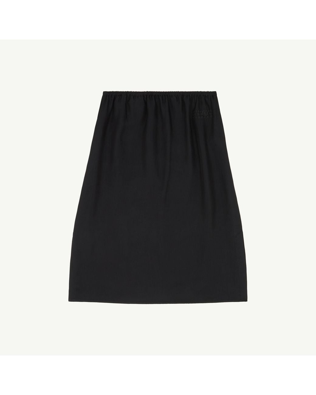 MM6 by Maison Margiela Black Satin Midi Skirt