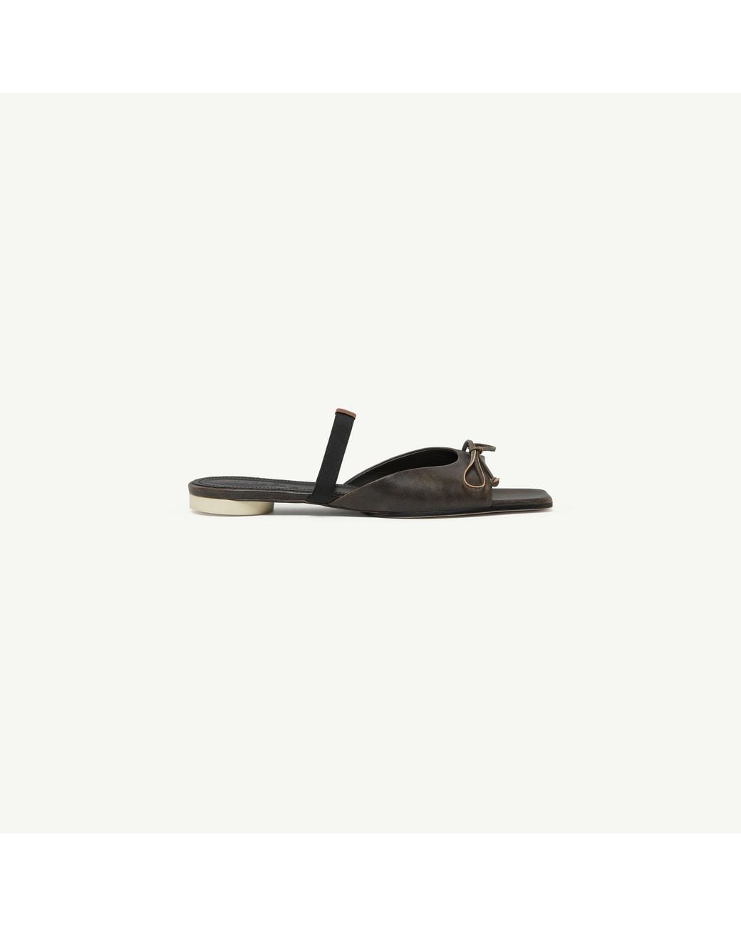MM6 by Maison Margiela Brown Bow-Detailed Leather Slingback Shoes