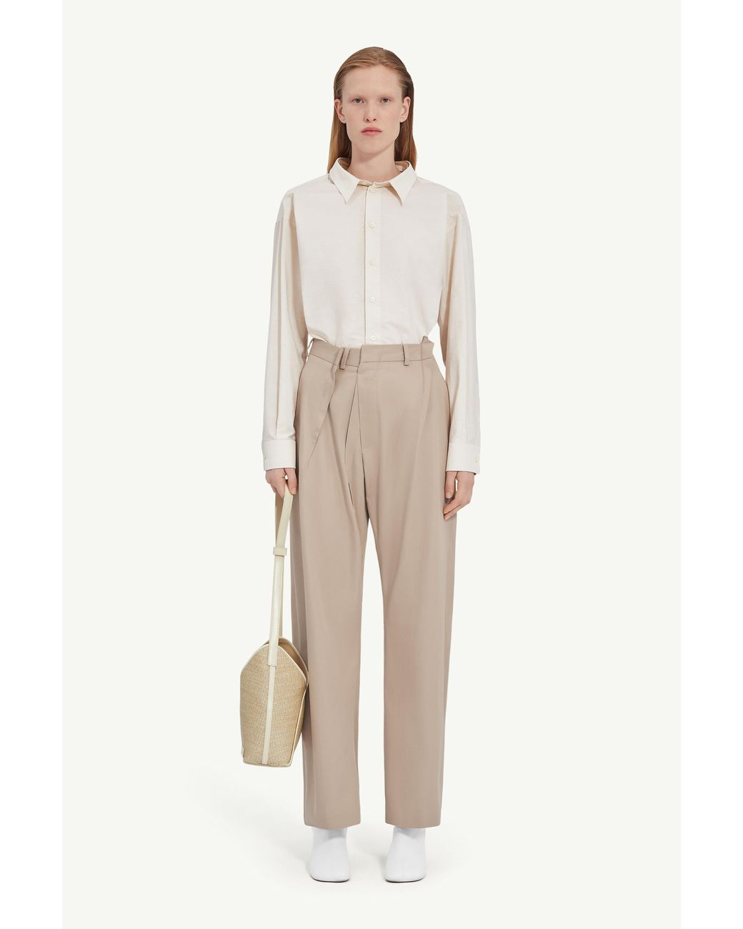 MM6 by Maison Margiela Natural Tapered Leg Trousers