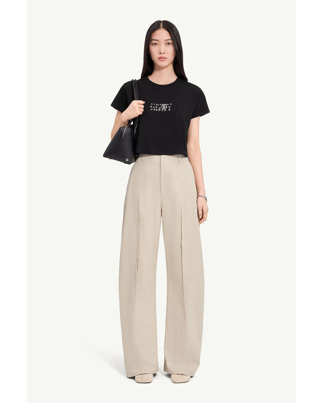 MM6 by Maison Margiela Black Flipped-Print Overdyed T-Shirt
