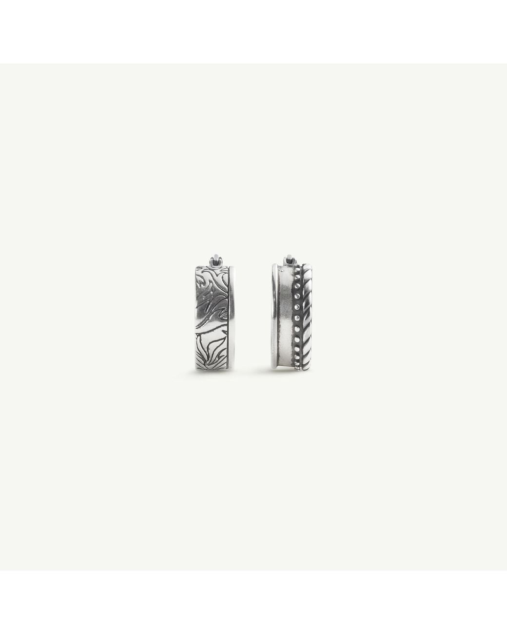 MM6 by Maison Margiela White Asymetrical Buckle Motif Earrings for men