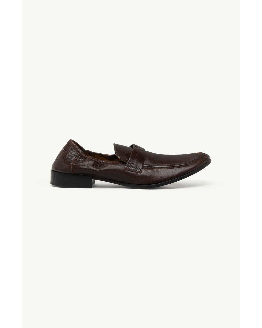 MM6 by Maison Margiela Black Swing-Toe Leather Loafers