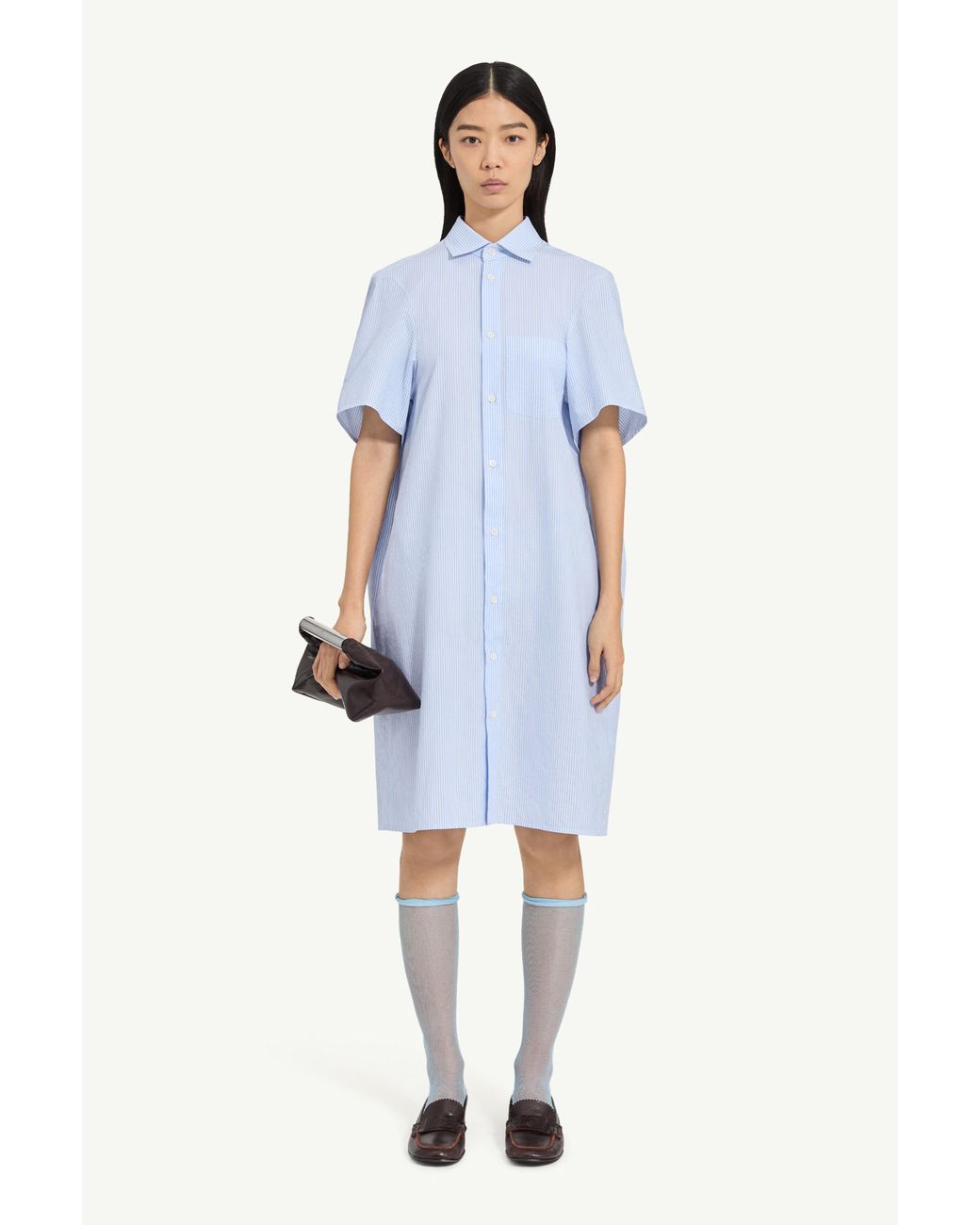 MM6 by Maison Margiela Blue Poplin Shirt Dress