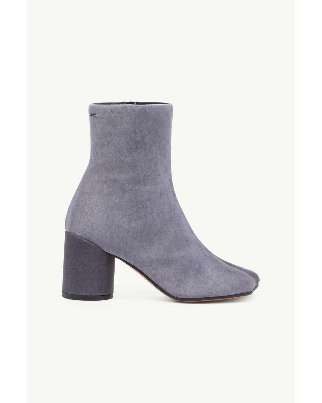 MM6 by Maison Margiela Gray Satin Anatomic Ankle Boots