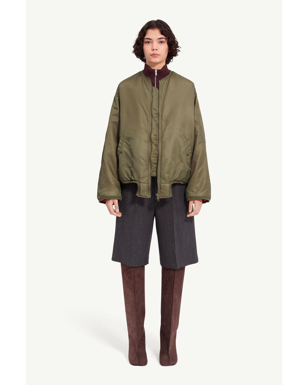 MM6 by Maison Margiela Green Nylon Jacket With Contrast Lining