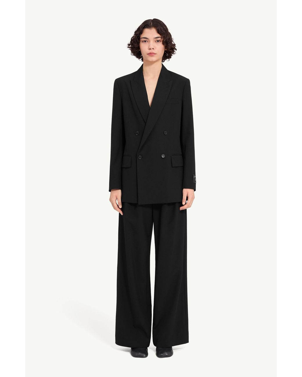 MM6 by Maison Margiela Black Wool Blend Suit Jacket