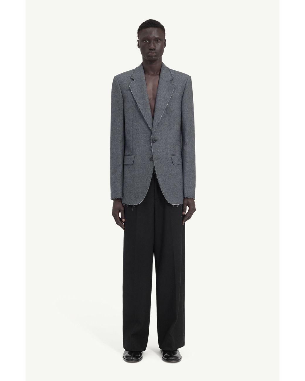 MM6 by Maison Margiela Blue Tailored Wool Suit Jacket for men