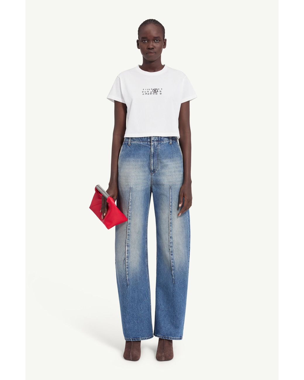 MM6 by Maison Margiela White Flipped-Print Overdyed T-Shirt