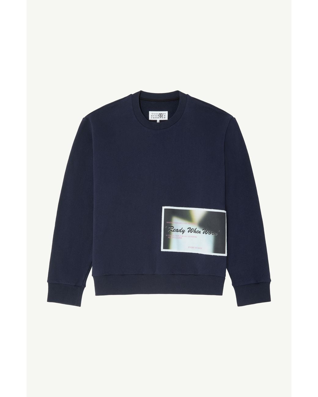 MM6 by Maison Margiela Blue Patch Cotton Sweatshirt for men