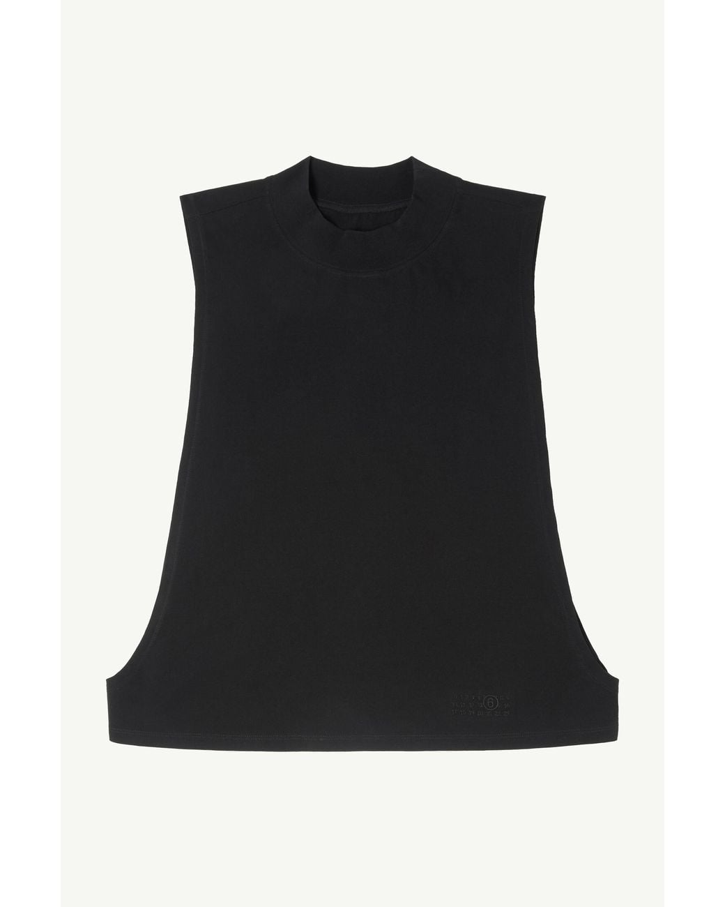 MM6 by Maison Margiela Black Cotton Jersey Sleeveless Top