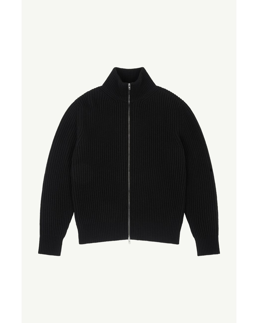 MM6 by Maison Margiela Black Ribbed Knit Jacket for men