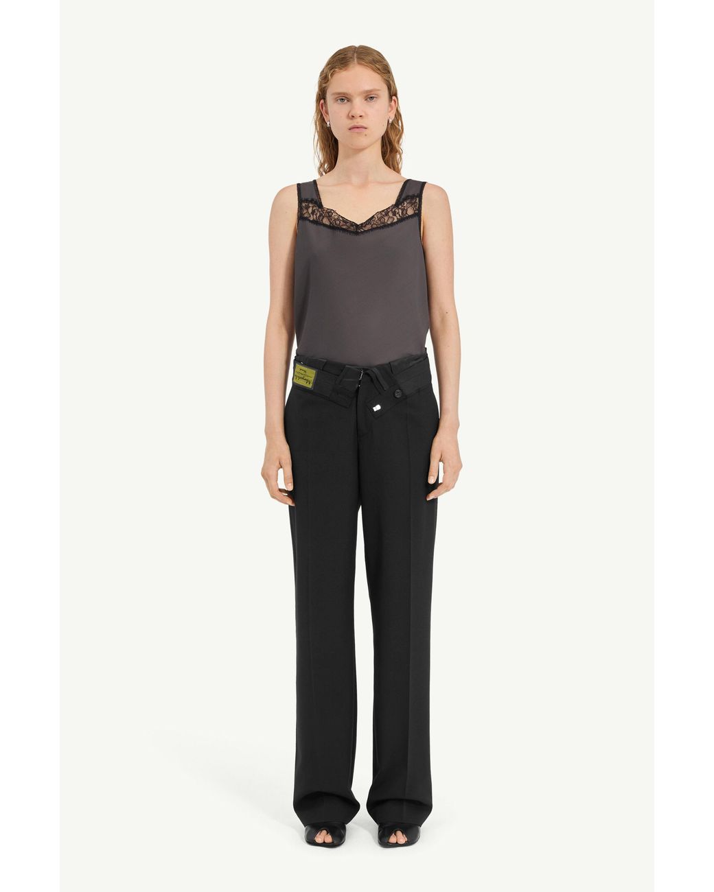 MM6 by Maison Margiela Black Reverse Waistband Trousers