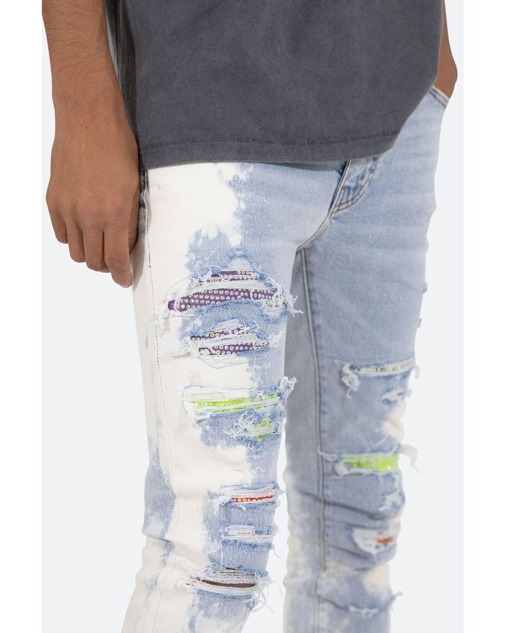 MNML X409 Stretch Rhinestone Denim in 