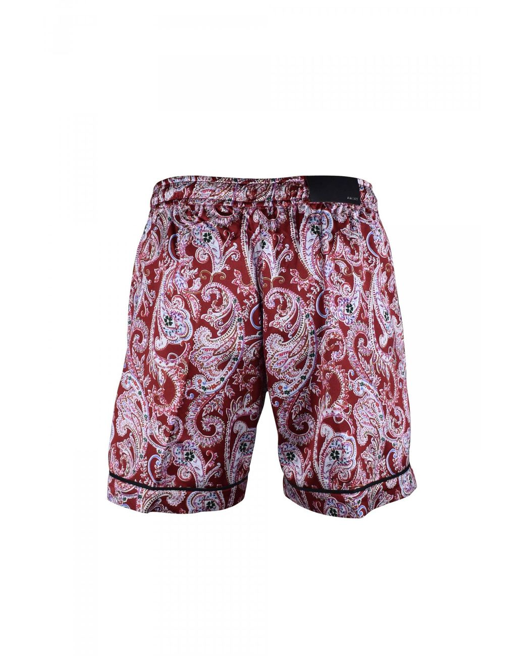 Amiri Red Viscose Shorts With Bandana Print for men