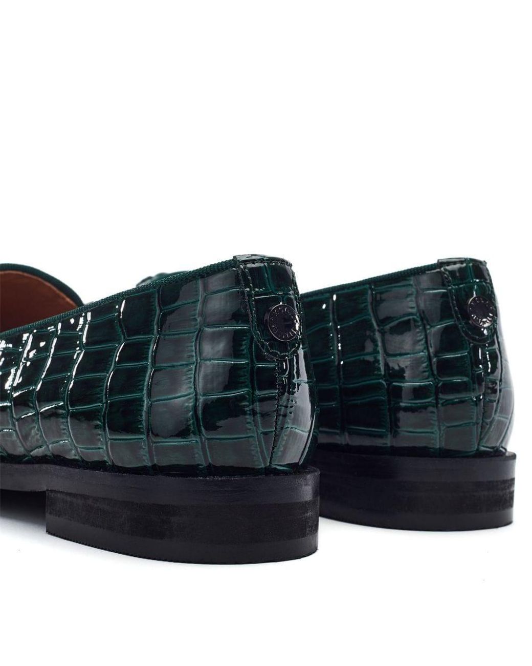 Moda In Pelle Black Fillipa Patent Mocc Croc
