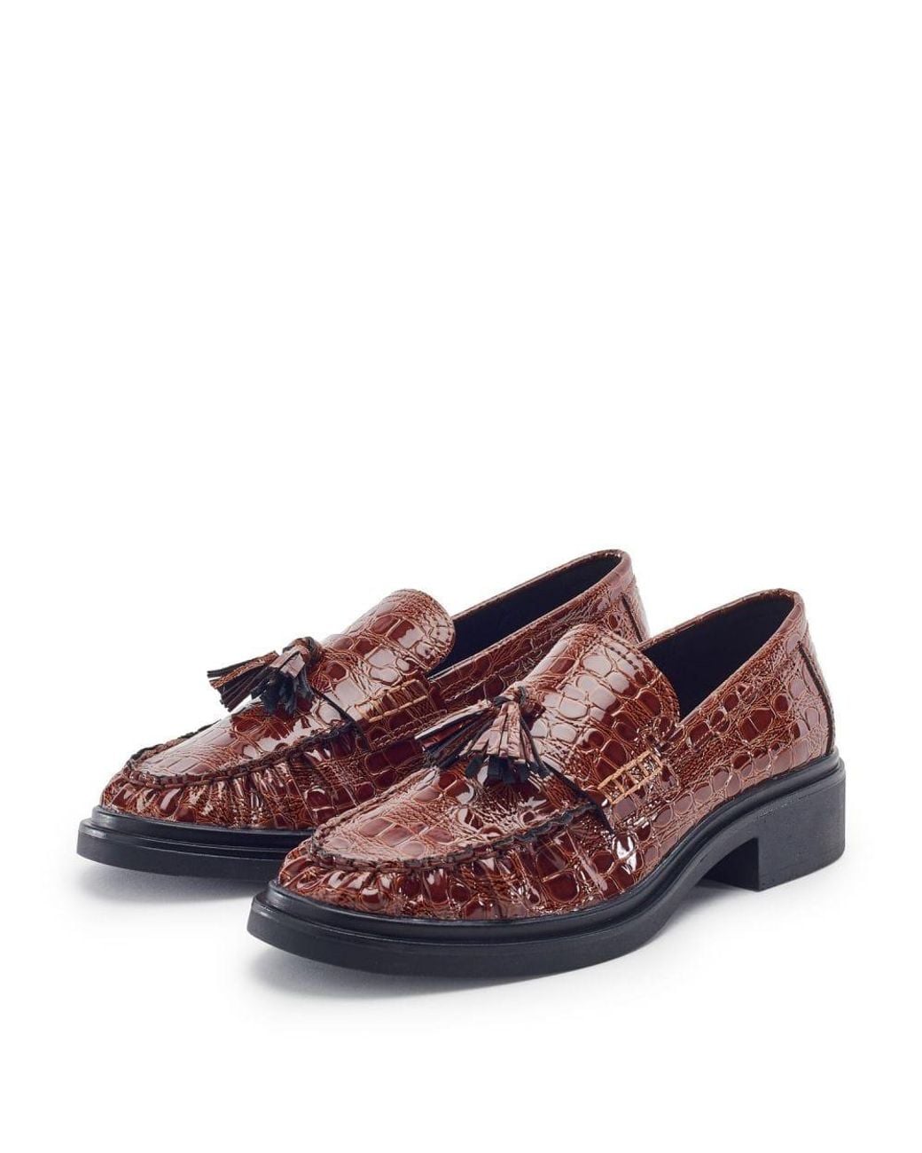 Moda In Pelle Red Erisse Patent Mocc Croc