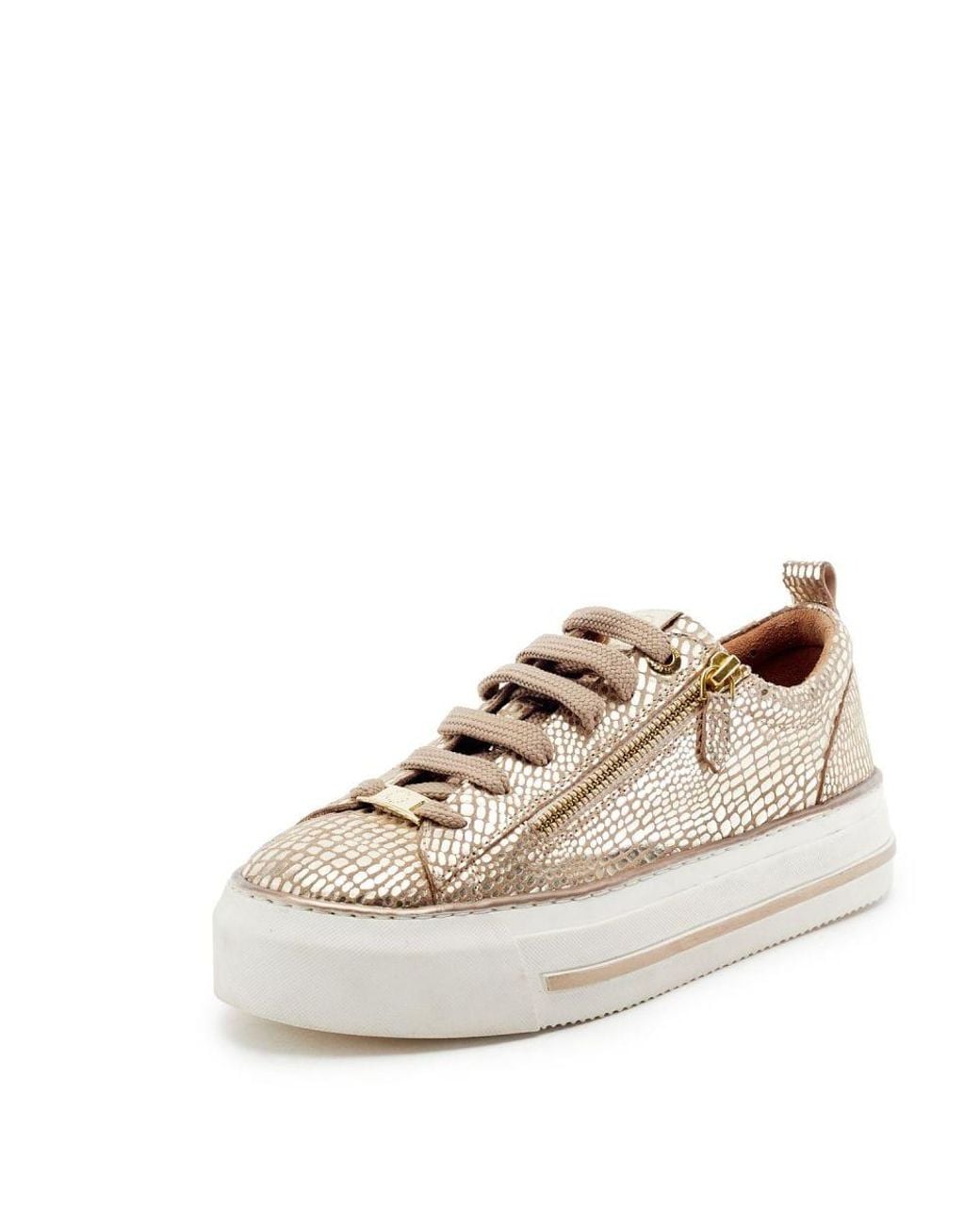 Moda In Pelle Natural Flissie Croc Print Leather