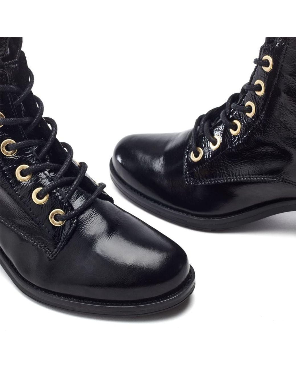 Moda In Pelle Blue Bezzina Patent Leather