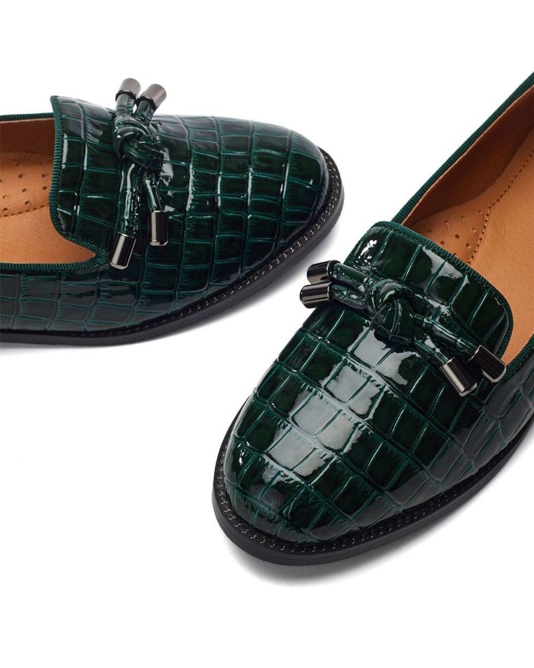 Moda In Pelle Black Fillipa Patent Mocc Croc