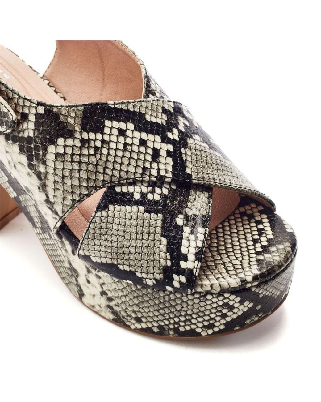 Moda In Pelle Gray Nakara Snake Print