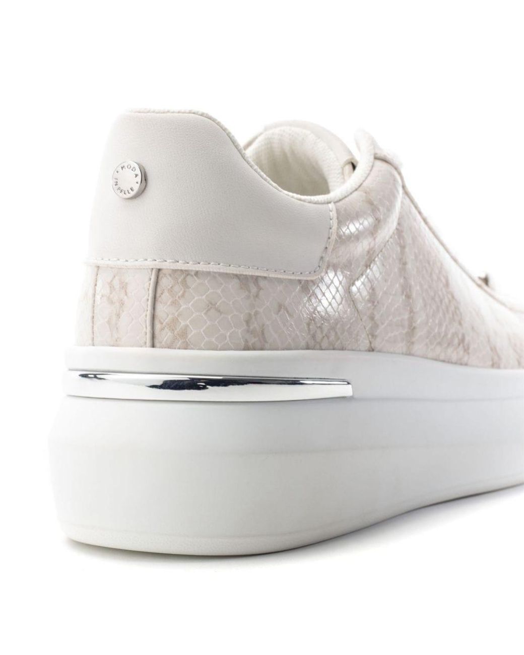 Moda In Pelle Gray Beelia Off Snake Print