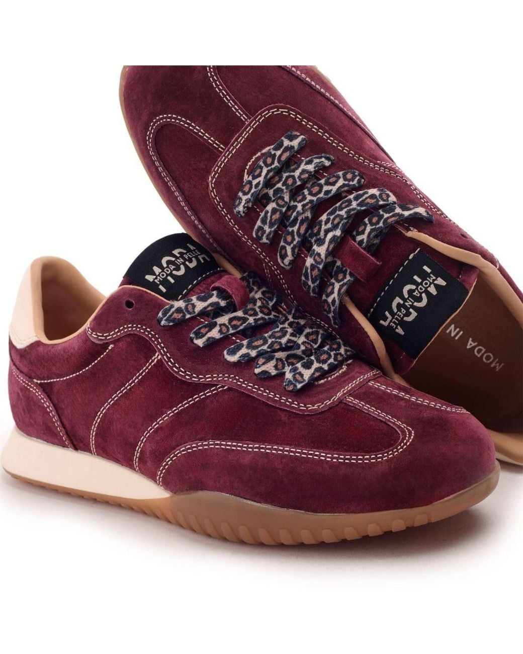 Moda In Pelle Purple Aveline Burgundy Suede