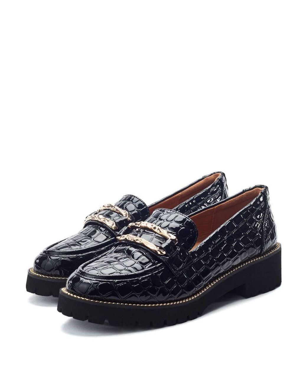 Moda In Pelle Blue Egoma Patent Mocc Croc