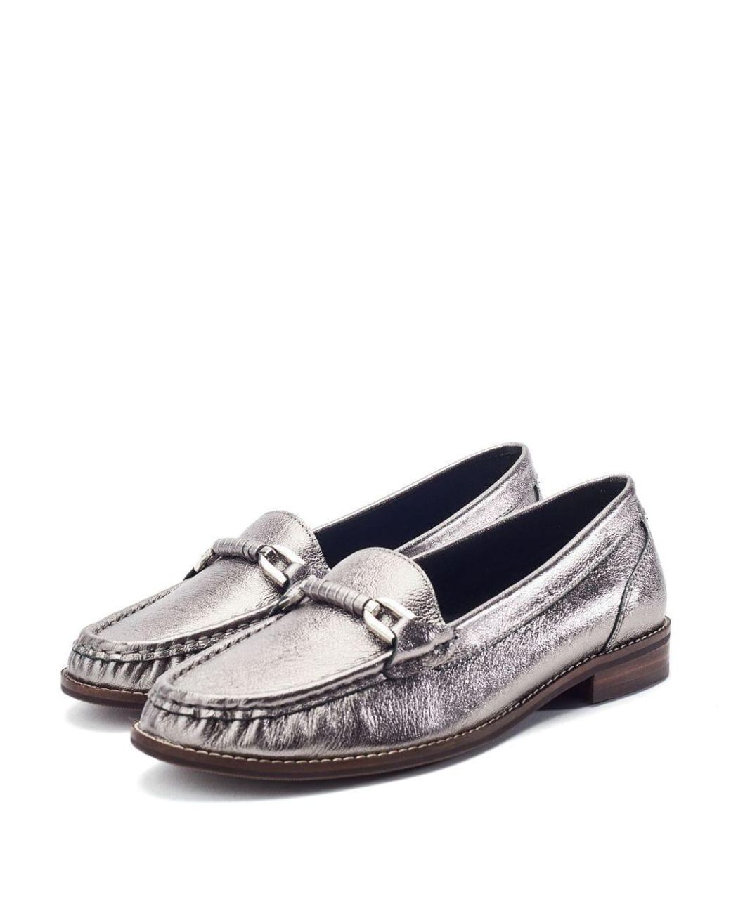 Moda In Pelle Metallic Emella Pewter Leather