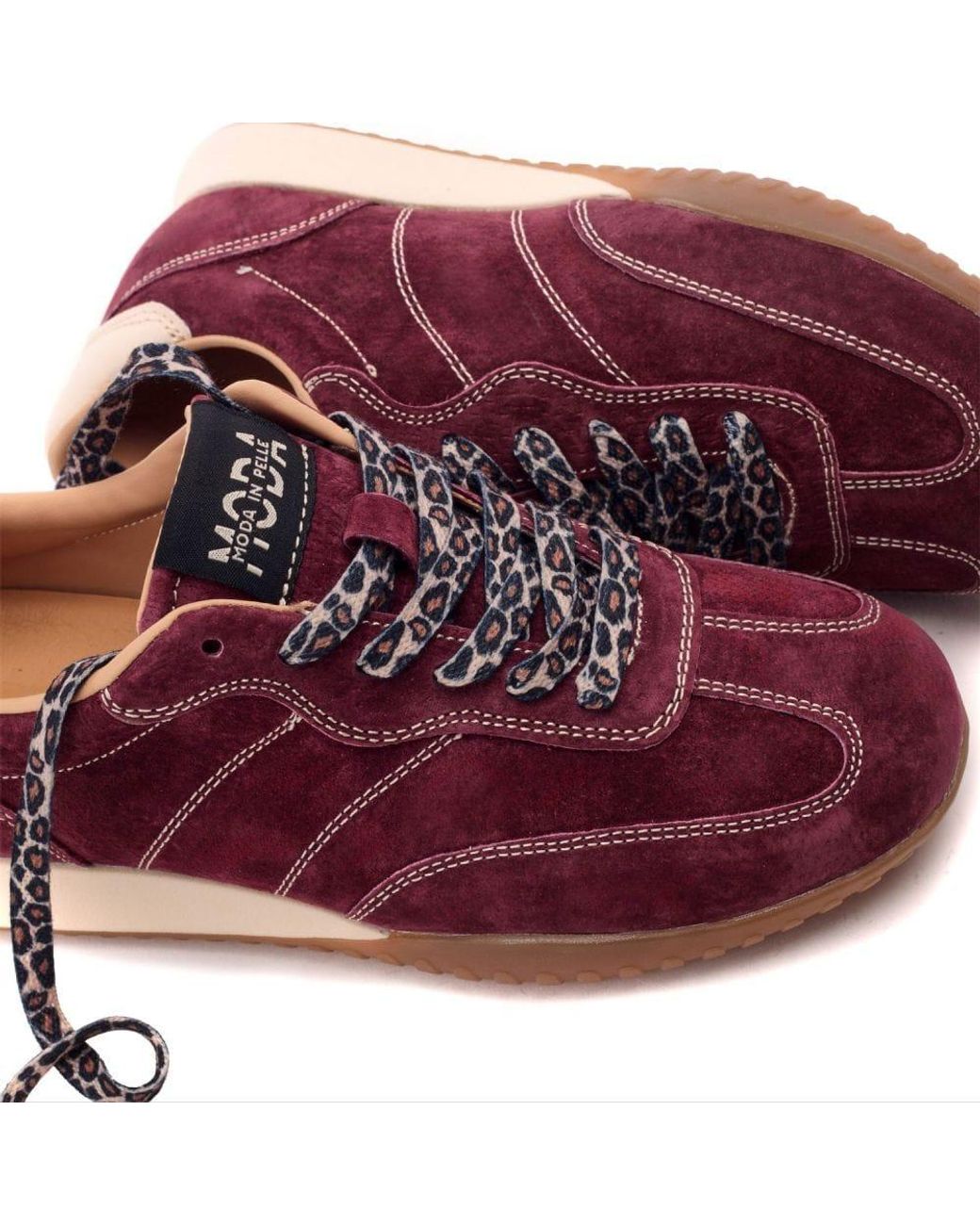 Moda In Pelle Purple Aveline Burgundy Suede