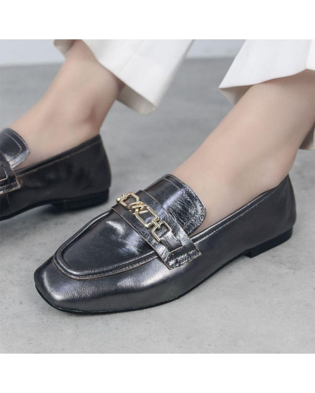 Moda In Pelle Gray Earley Pewter Leather