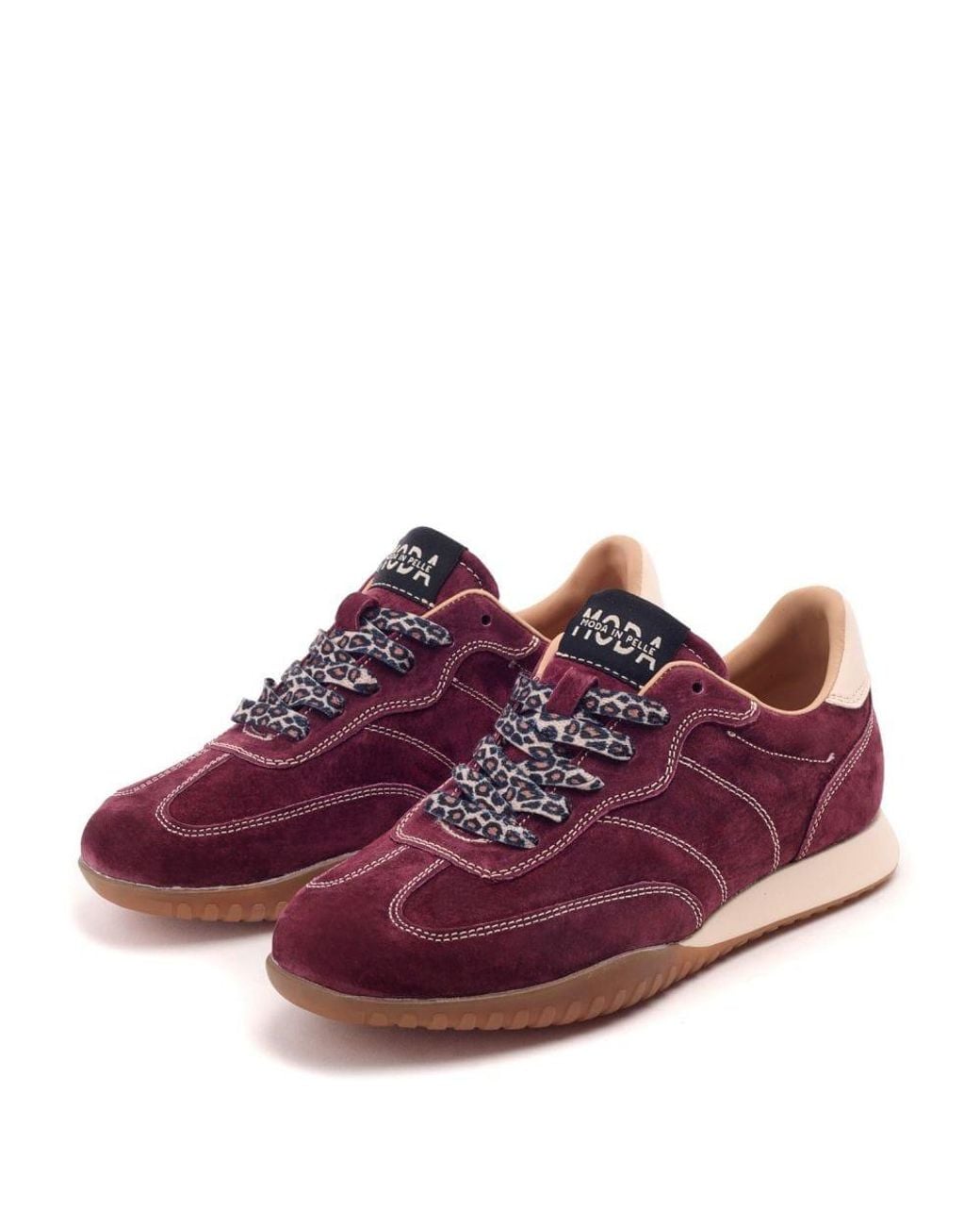 Moda In Pelle Purple Aveline Burgundy Suede