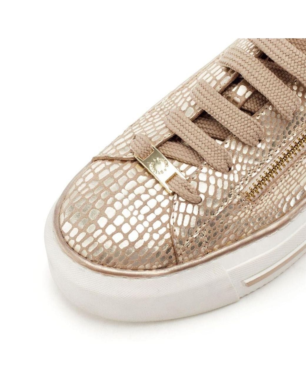 Moda In Pelle Natural Flissie Croc Print Leather