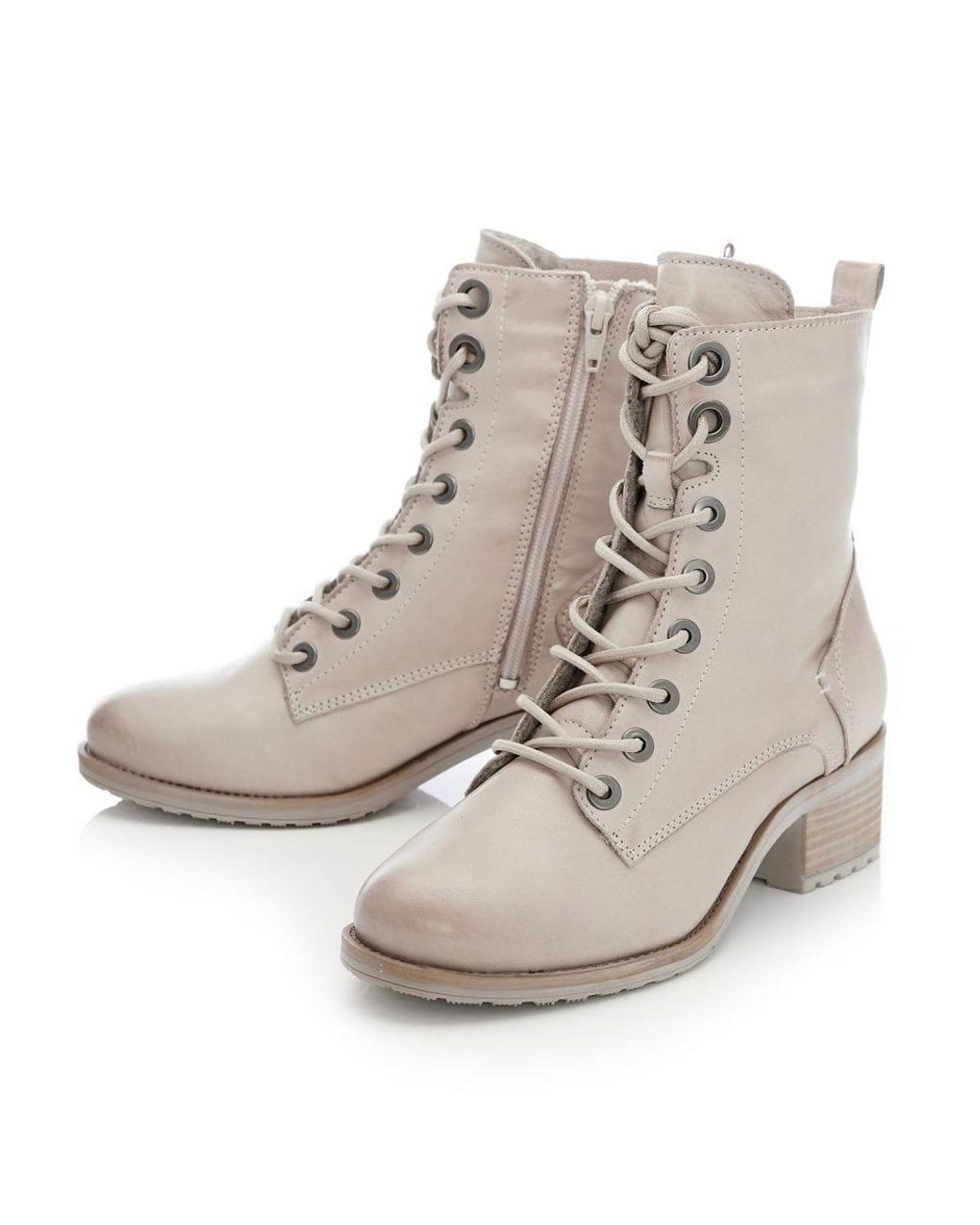 Moda In Pelle Gray Bezzie Cream Leather