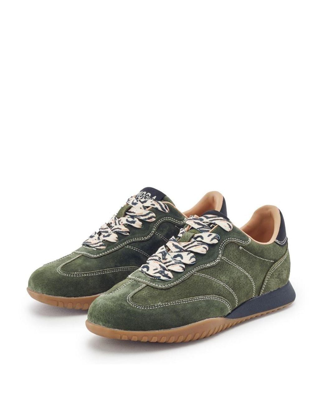 Moda In Pelle Green Aveline Khaki Suede