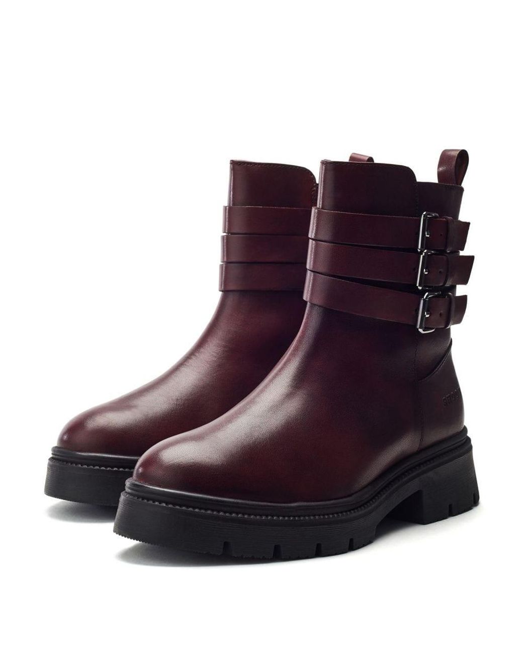 Shoon Purple Sh Giddy Burgundy Leather
