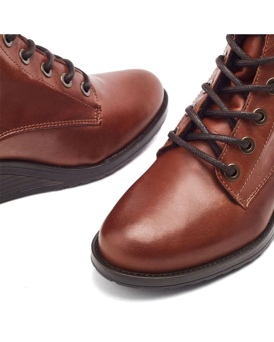 Moda In Pelle Brown Bezzy Lace Up Leather