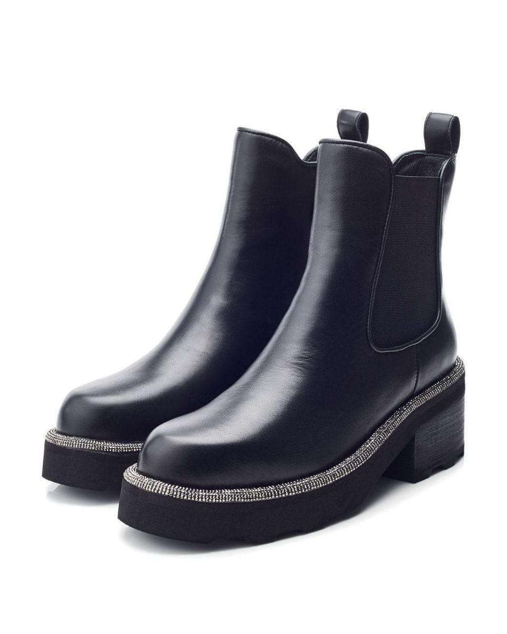 Raid adelina black chunky studded chelsea boots deals