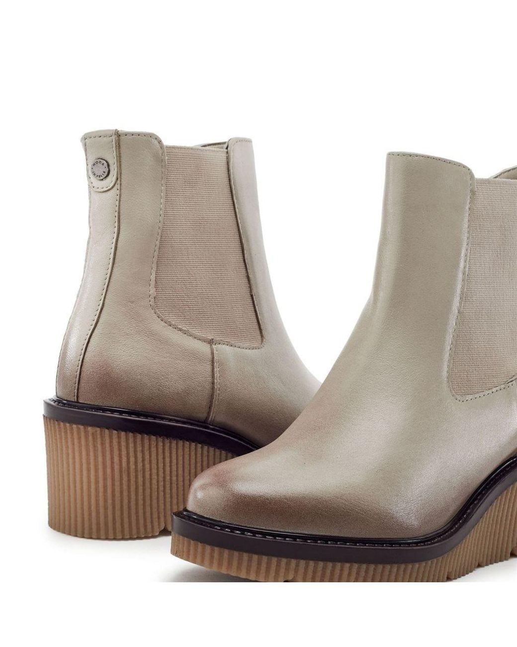 Moda In Pelle Gray Parth Cream Leather