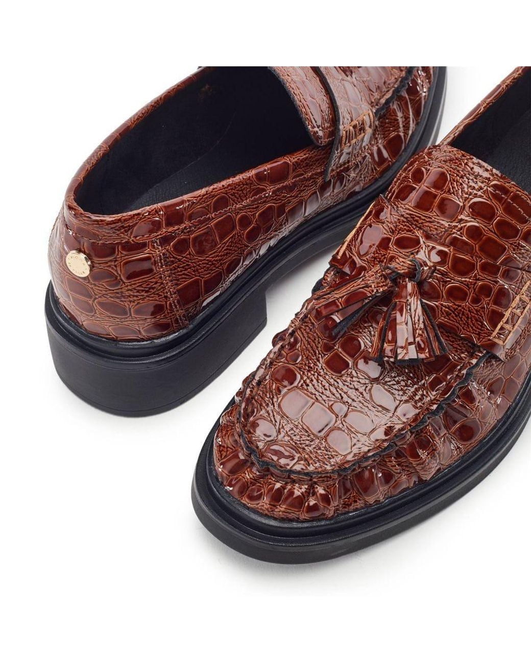 Moda In Pelle Red Erisse Patent Mocc Croc