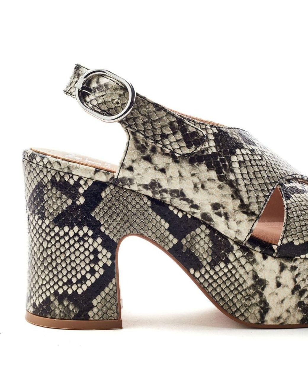 Moda In Pelle Gray Nakara Snake Print