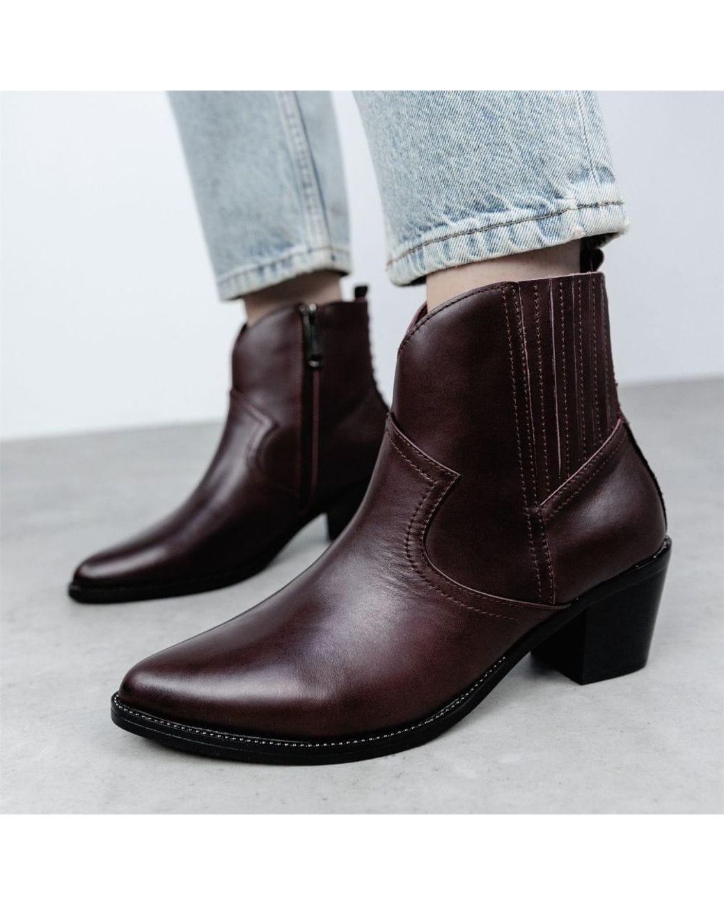 Moda In Pelle Purple Anniee Burgundy Leather