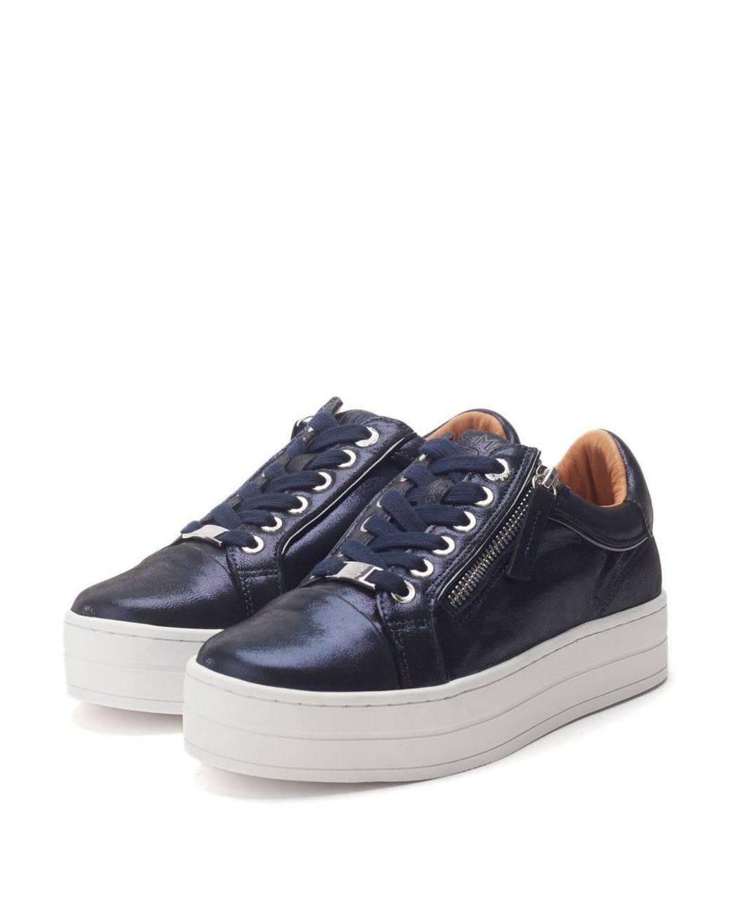 Moda In Pelle Blue Barlli Metallic Leather